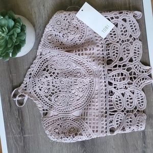 Tobi Crochet Top Nude - Size M